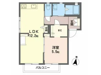 グランドゥール輝(1LDK/1階)の間取り写真