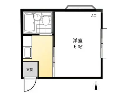 コーポ新町(1K/1階)の間取り写真