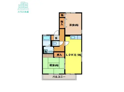 コスモスB(2LDK/2階)の間取り写真