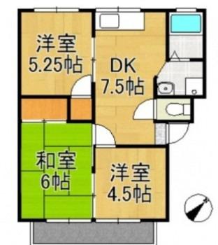 マンションくるみ(3DK/2階)の間取り写真