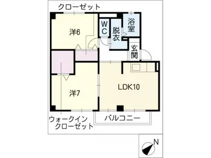 コーポファミールA棟(2LDK/2階)の間取り写真