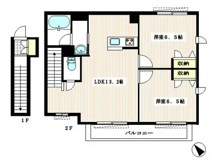 カサ・エストレーリャ(2LDK/2階)の間取り写真