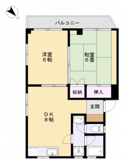 小原ビル(2DK/3階)の間取り写真