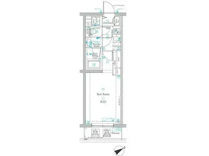 DIPS高田馬場駅前(1K/2階)の間取り写真