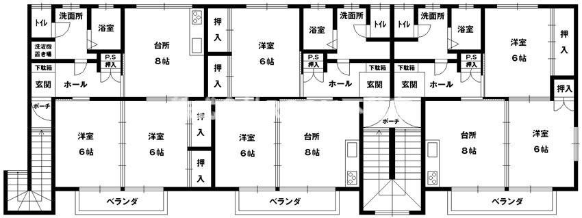 蓼池マンションルビィ(2DK/1階)の間取り写真