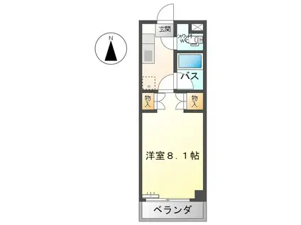 グリーンコートC(1K/3階)の間取り写真