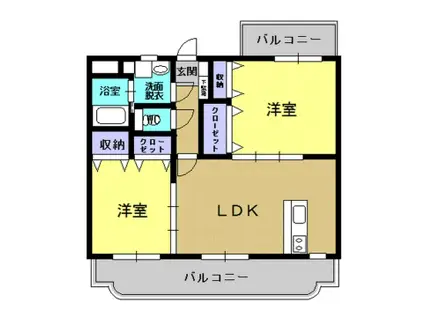 コンフォール永徳(2LDK/2階)の間取り写真