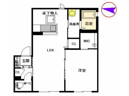 セントラルサン (1LDK/1階)の間取り写真