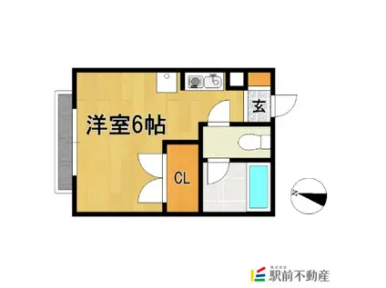 二日市ステーションビル(ワンルーム/3階)の間取り写真