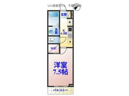 スピネルNK III(1K/3階)の間取り写真