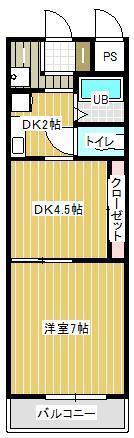 サンセール宇多津II(2K/2階)の間取り写真