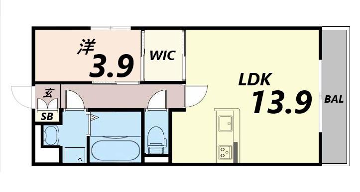 山陽電鉄本線 山陽姫路駅 徒歩3分 5階建 築6年(1LDK/3階)の間取り写真