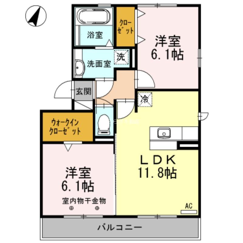 A-ROOM(2LDK/2階)の間取り写真