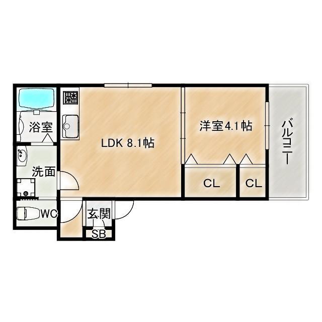 センターポート(1LDK/2階)の間取り写真