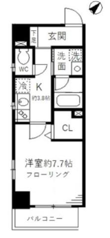 智光ビル(1K/4階)の間取り写真