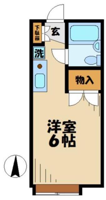ドミール堀之内(1K/1階)の間取り写真