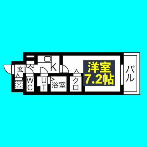エスリード栄 THE PARK(1K/2階)の間取り写真