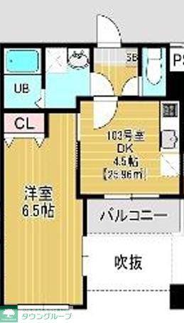 ベルオーブ大久保(1DK/1階)の間取り写真