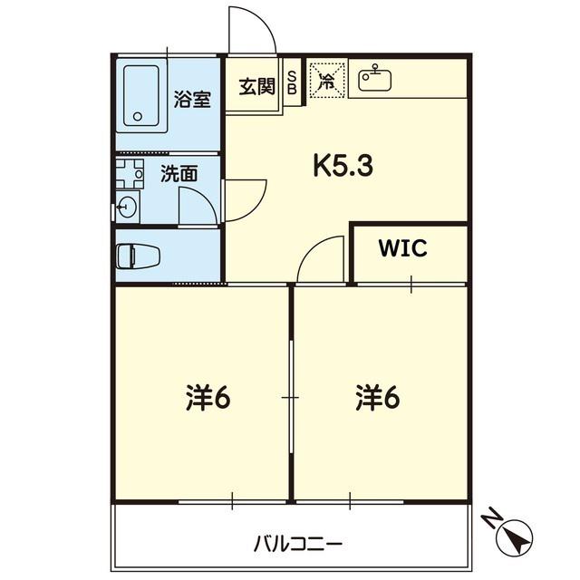 メゾンド・サン(2DK/1階)の間取り写真