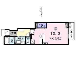 CASA 18(ワンルーム/1階)の間取り写真
