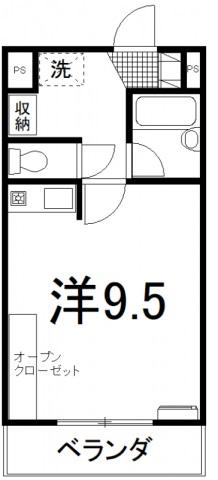クニヒロマンションC(1K/1階)の間取り写真