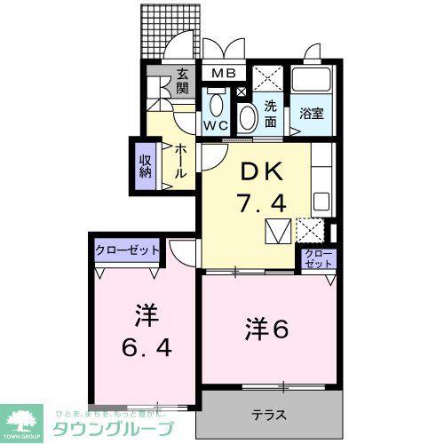 HONESTY・YOU II(2DK/1階)の間取り写真