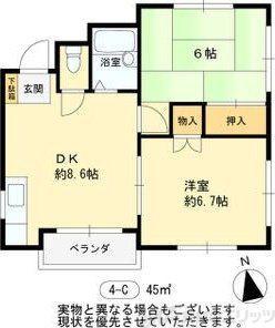 ウエストハイツ(2DK/4階)の間取り写真