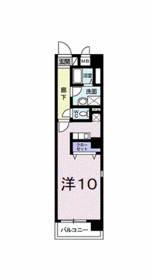 CASA SYUNSUI(ワンルーム/2階)の間取り写真