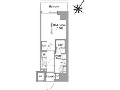 コンフォリア・リヴ横浜阪東橋コンフォリアリヴヨコハマバンド(1K/6階)の間取り写真