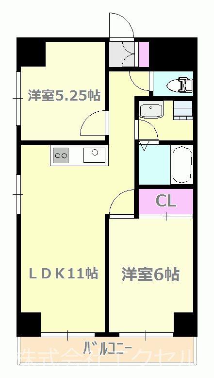 ソレイユ八王子(2LDK/2階)の間取り写真
