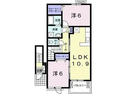 美リーフV(2LDK/2階)の間取り写真