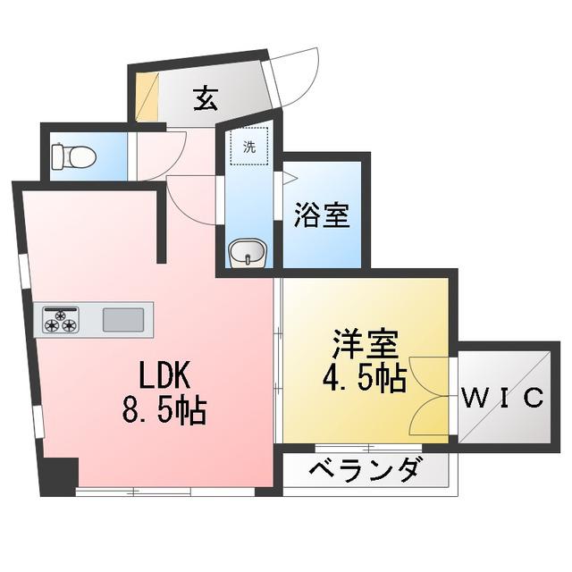 AQUA(1LDK/5階)の間取り写真
