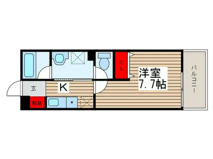 センタービレッジ常盤平(1K/3階)の間取り写真