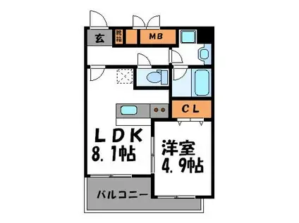 NEW LA LUCE(1LDK/7階)の間取り写真