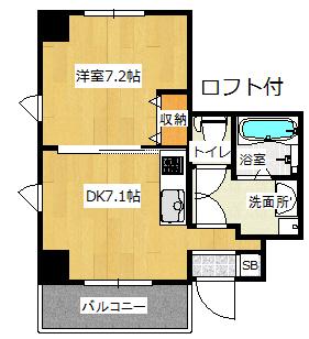 トミオコート(1DK/3階)の間取り写真