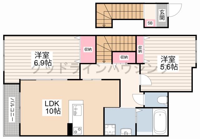 ESPERANZA(2LDK/2階)の間取り写真