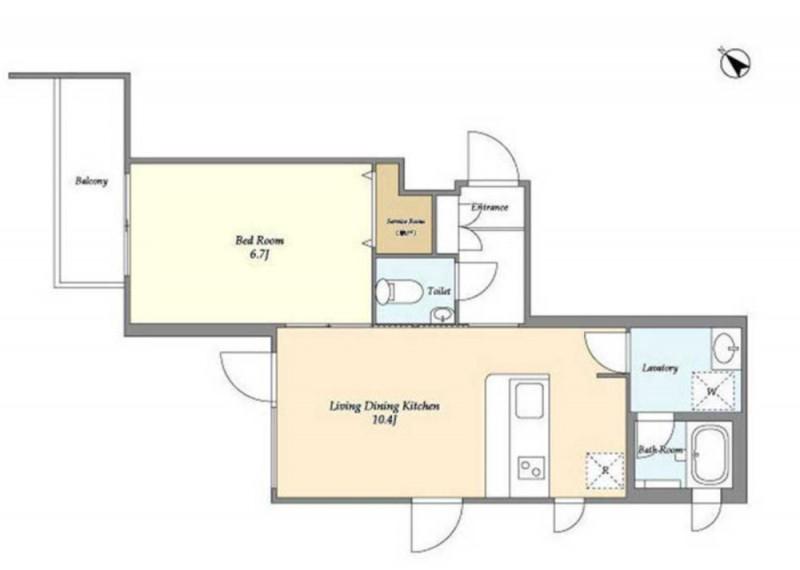 NANPEIDAI HILLTOP HOUSE(1LDK/1階)の間取り写真