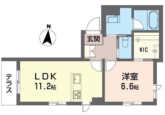 クレストタウン常盤(1LDK/1階)の間取り写真