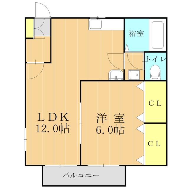 ヴェルコート(1LDK/2階)の間取り写真