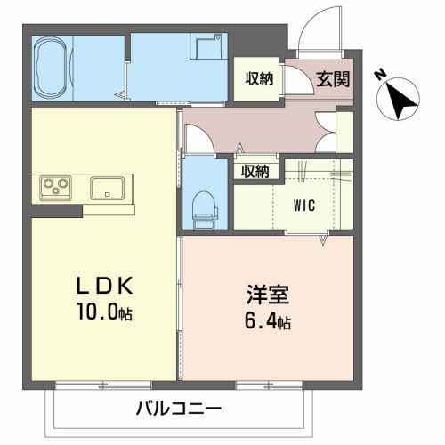 シャーメゾン グランデージIII(1LDK/2階)の間取り写真