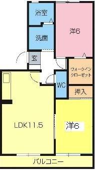 サバティーニ新橋(2LDK/3階)の間取り写真