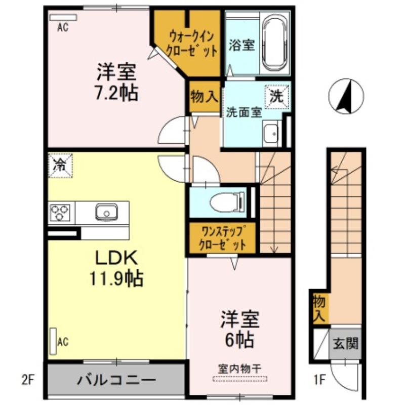 メゾン・ド・リッツ(2LDK/2階)の間取り写真