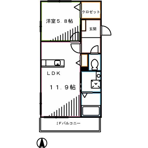 ハイブリッドメゾン(1LDK/1階)の間取り写真
