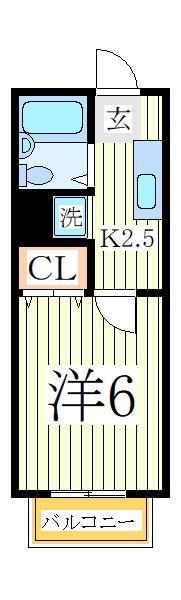 ハーモネイトIII(1K/1階)の間取り写真