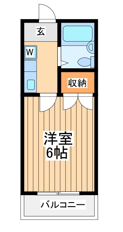 ベルコート古淵(1K/1階)の間取り写真