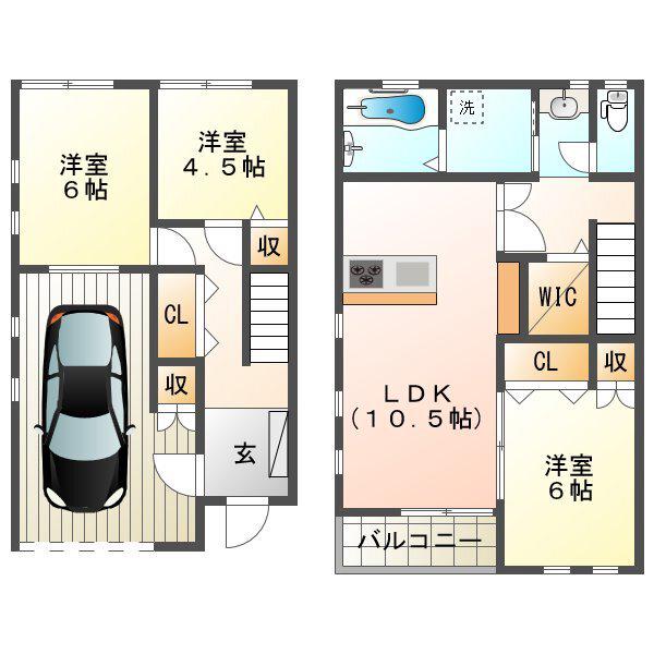 CASA LEGNO(3LDK/1階)の間取り写真