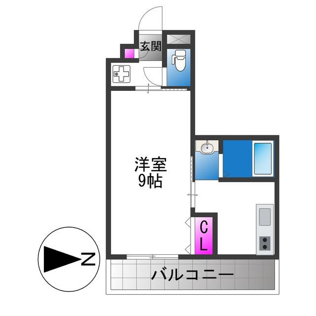 エクレール上小阪(1K/3階)の間取り写真