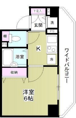 スカイコートヌーベル大森(1K/4階)の間取り写真