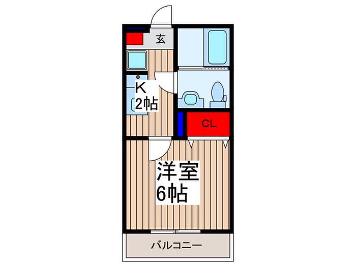 パル川越(1K/1階)の間取り写真