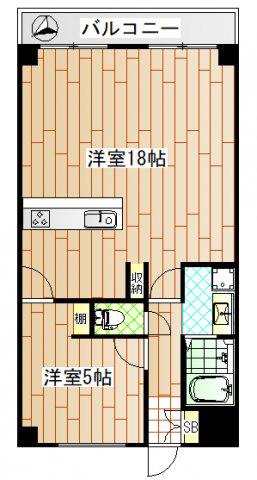 アンサンブル岸谷(1LDK/4階)の間取り写真